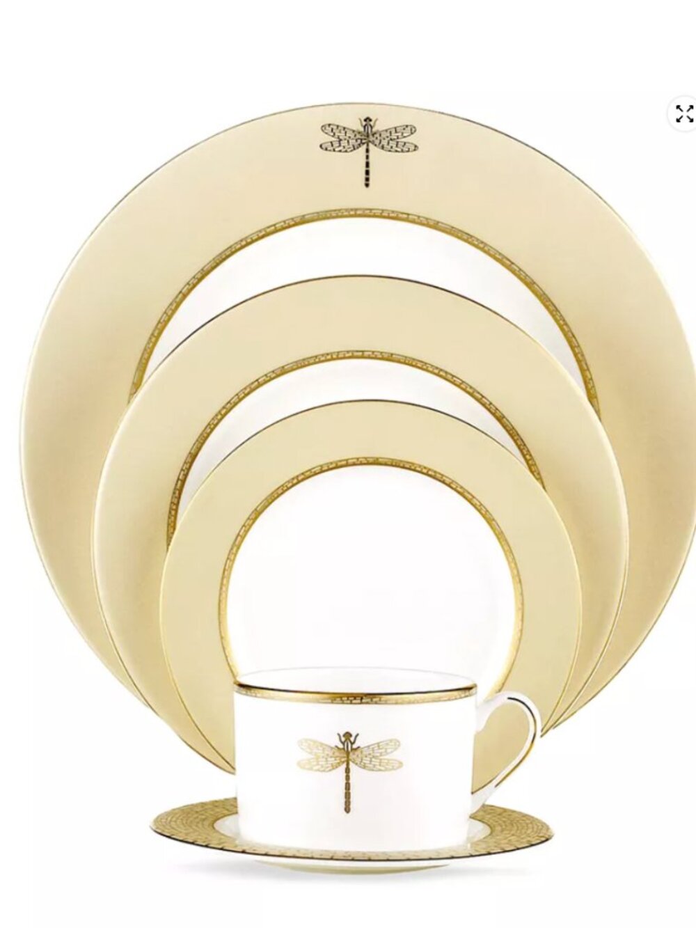 kate spade new york "June Lane Gold" 5-Piece Place Setting New in box